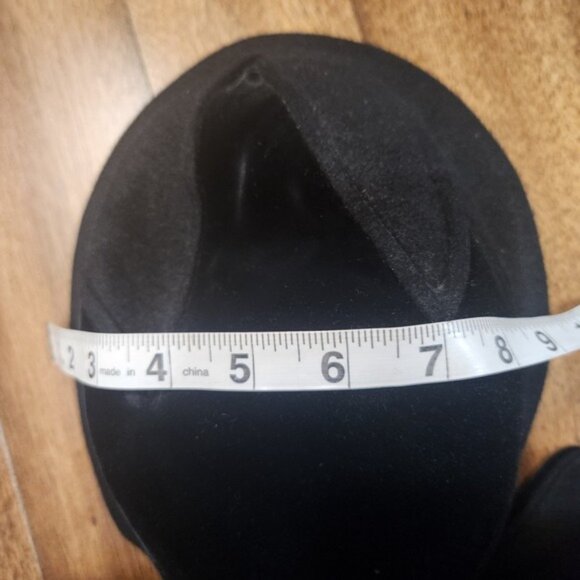 Anita Porritt Black Velvet Bow Hat Stunning Rhinestone Accent Designer Millinery